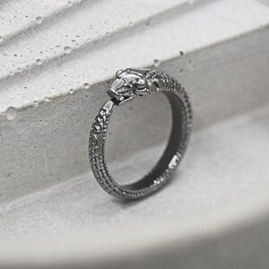Gunmetal Ouroboros Snake Ring